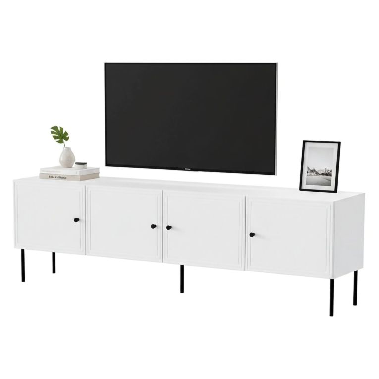 Porta TV bianco 201x40x60h cm 4 ante - Piode