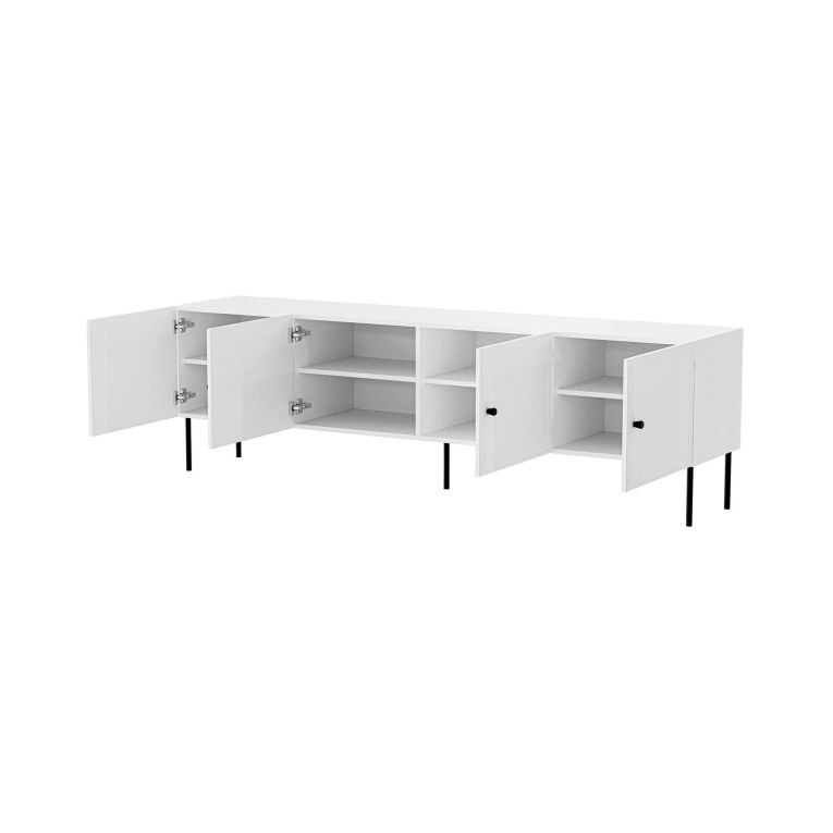 Porta TV bianco 201x40x60h cm 4 ante - Piode
