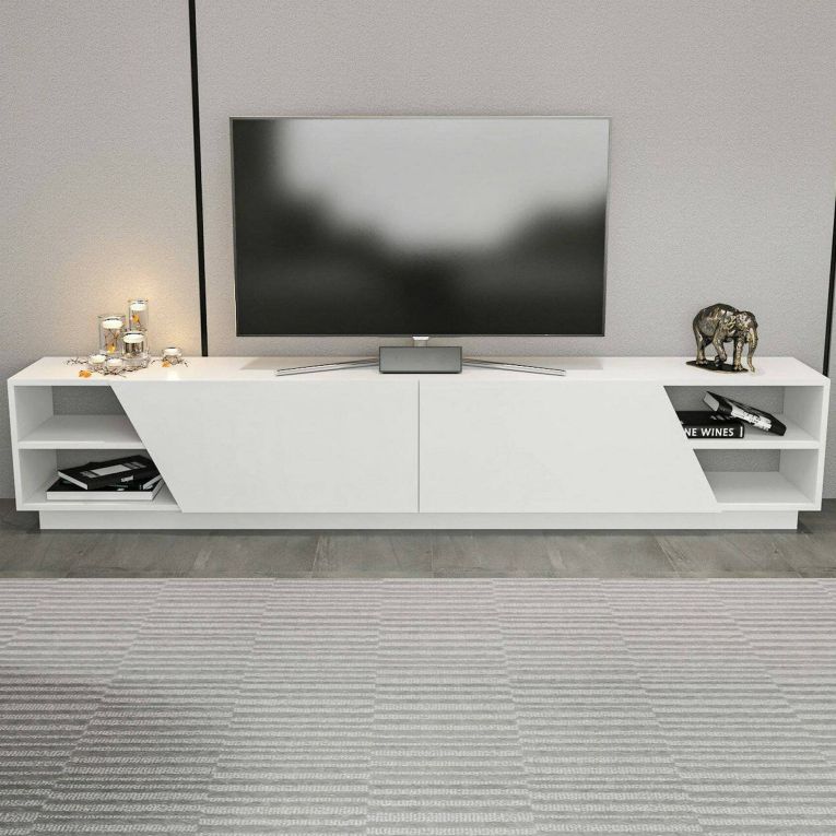 Porta TV bianco 240x37x47h cm 2 ante - Apat