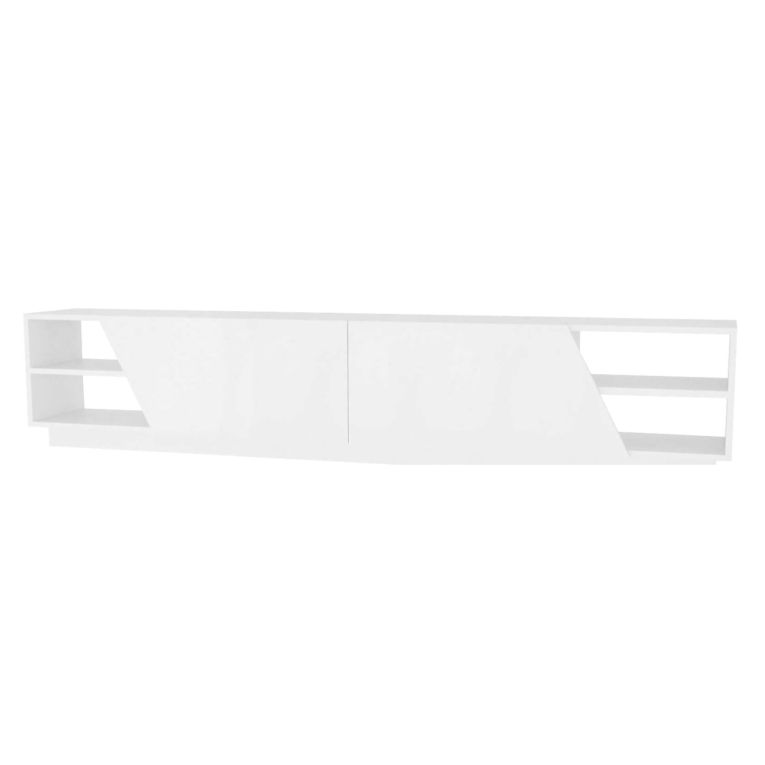 Porta TV bianco 240x37x47h cm 2 ante - Apat