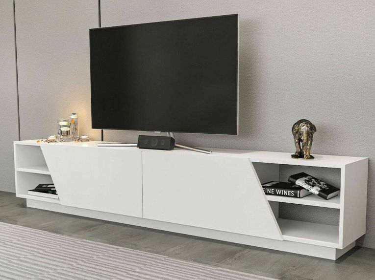Porta TV bianco 240x37x47h cm 2 ante - Apat
