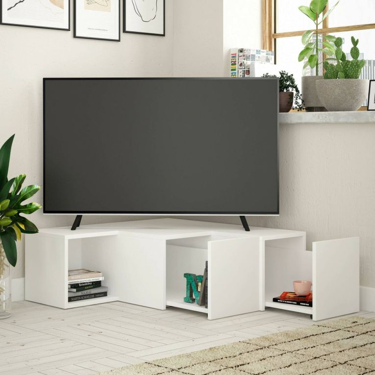 Porta TV bianco 90x92x32h cm in legno - Fiorenza