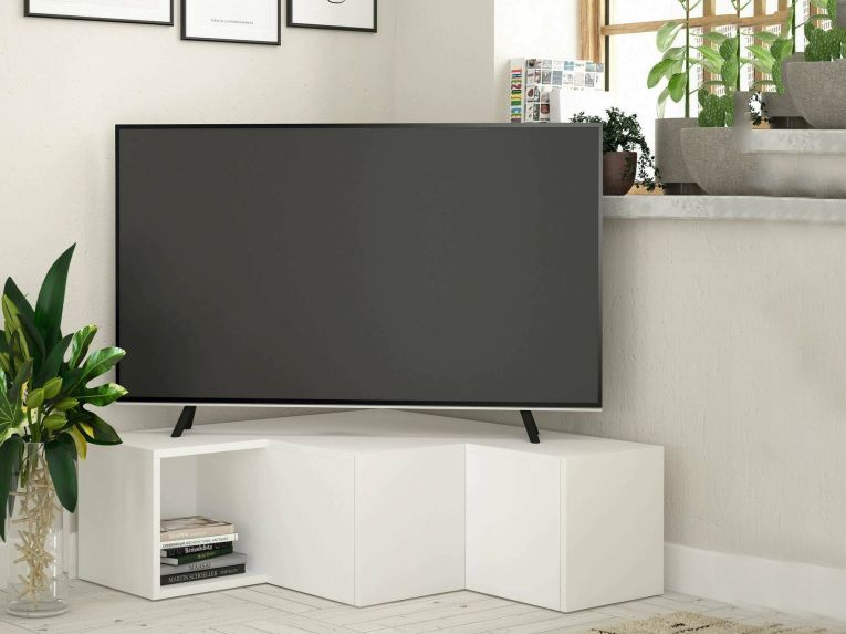 Porta TV bianco 90x92x32h cm in legno - Fiorenza