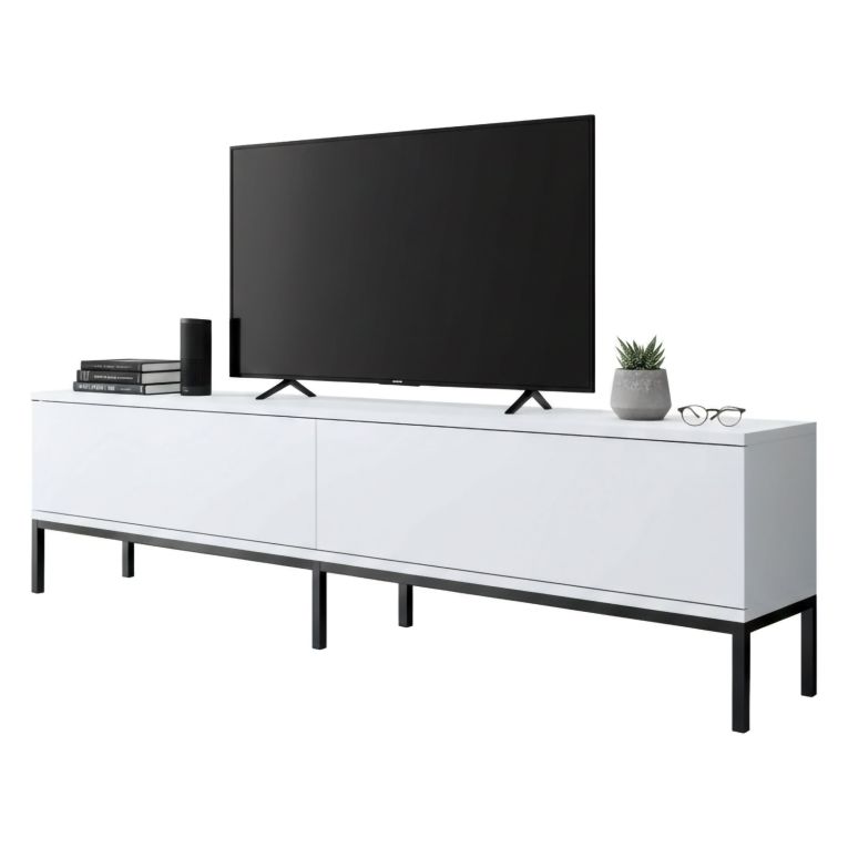 Porta TV bianco e nero 180x30x47h cm modulabile - Espero