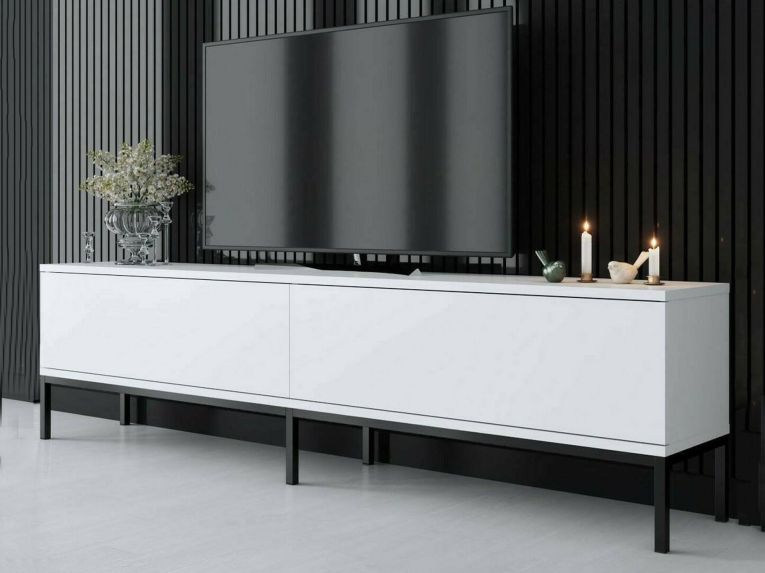 Porta TV bianco e nero 180x30x47h cm modulabile - Espero