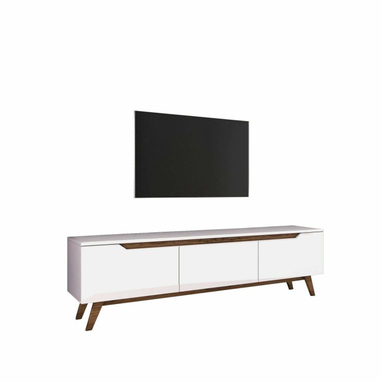 Porta TV bianco e noce 180x35x48h cm 3 ante - Apatite