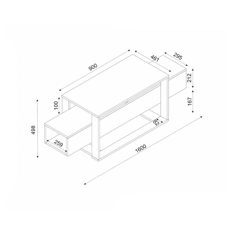 Porta TV bianco e oro 160x46x49h cm in legno - Jo