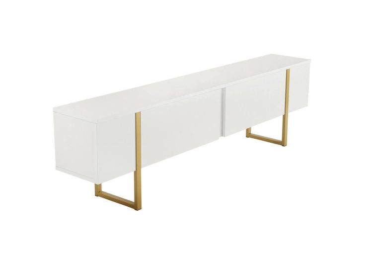 Porta TV bianco e oro 180x29x50h cm 2 ante - Lilith
