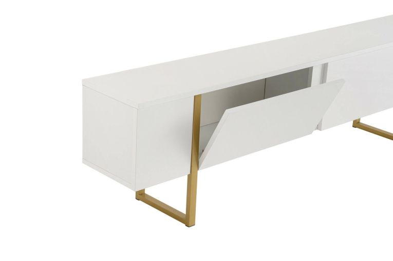 Porta TV bianco e oro 180x29x50h cm 2 ante - Lilith