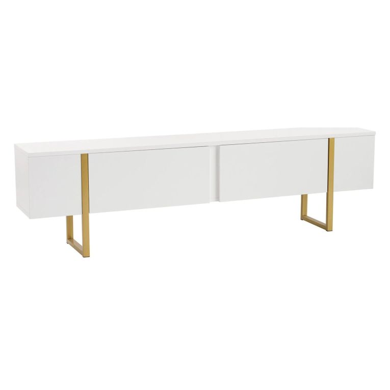 Porta TV bianco e oro 180x29x50h cm 2 ante - Lilith