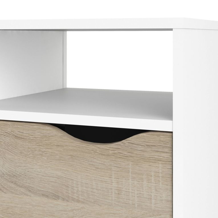 Porta TV bianco e quercia 117x39x57h cm in legno - Aliani