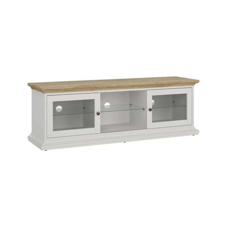 Porta TV bianco e quercia 149x41x50h cm 2 ante - Damrey