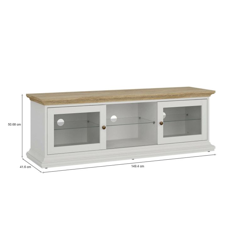 Porta TV bianco e quercia 149x41x50h cm 2 ante - Damrey