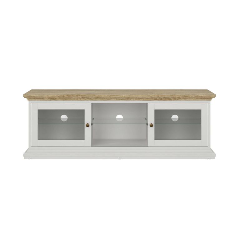Porta TV bianco e quercia 149x41x50h cm 2 ante - Damrey