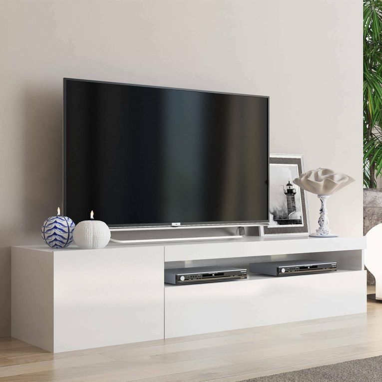 Porta TV bianco lucido 150x40x37h cm 2 ante - Ardy