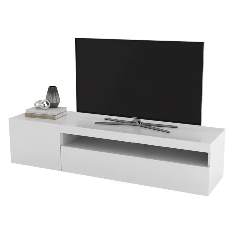 Porta TV bianco lucido 150x40x37h cm 2 ante - Ardy