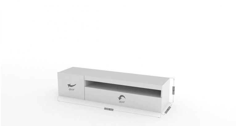 Porta TV bianco lucido 150x40x37h cm 2 ante - Ardy
