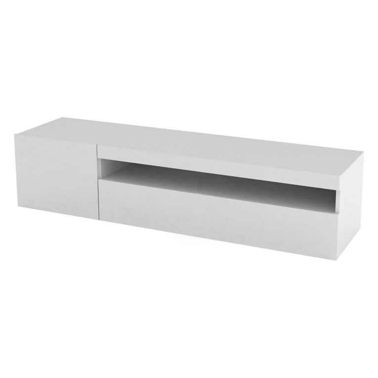 Porta TV bianco lucido 150x40x37h cm 2 ante - Ardy