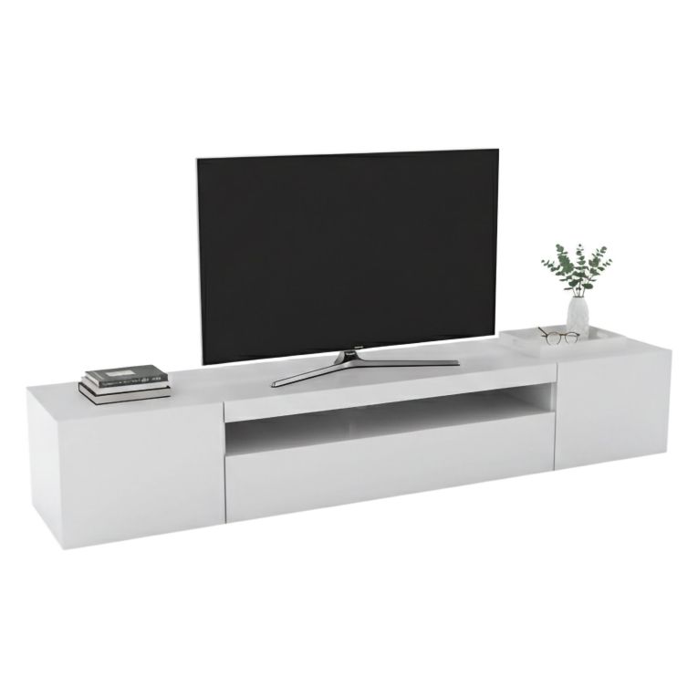 Porta TV bianco lucido 200x40x37h cm 3 ante - Amore