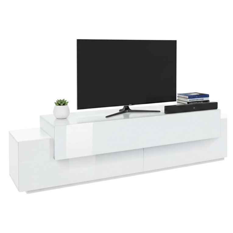 Porta TV bianco lucido 200x45x52h cm 3 ante - Arold