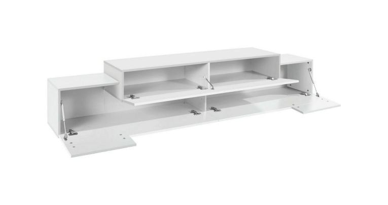 Porta TV bianco lucido 240x45x52h cm 3 ante - Tiche