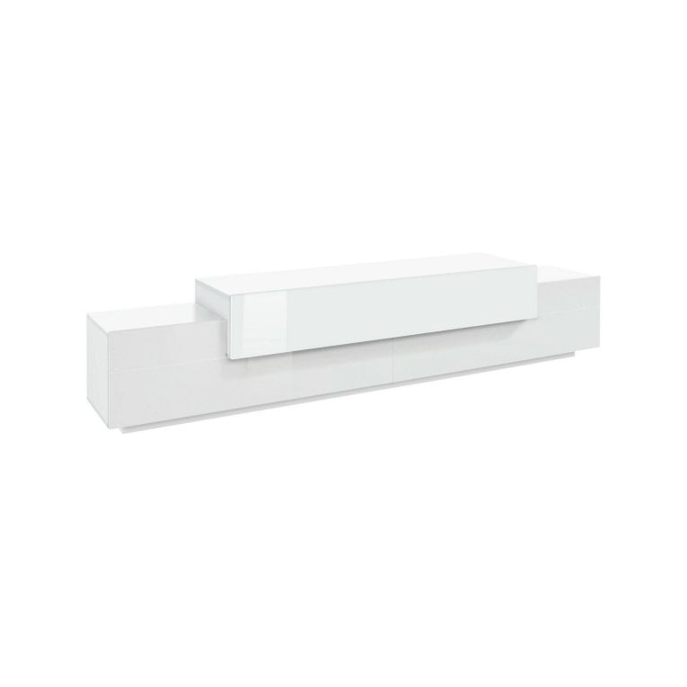 Porta TV bianco lucido 240x45x52h cm 3 ante - Tiche