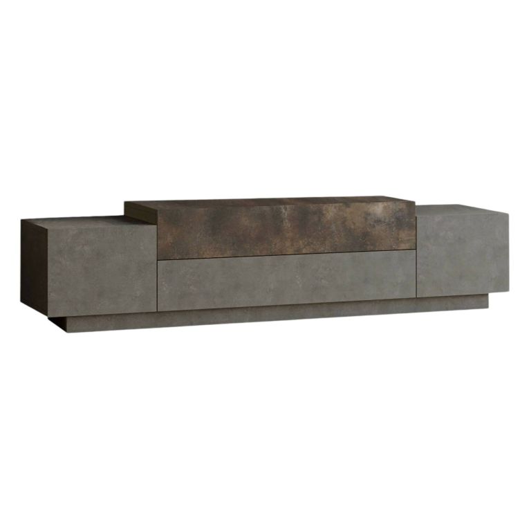 Porta TV bronzo 160x37x38h cm 2 ante - Abriola