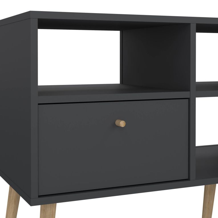 Porta TV grigio 117x39x60h cm in legno - Conte