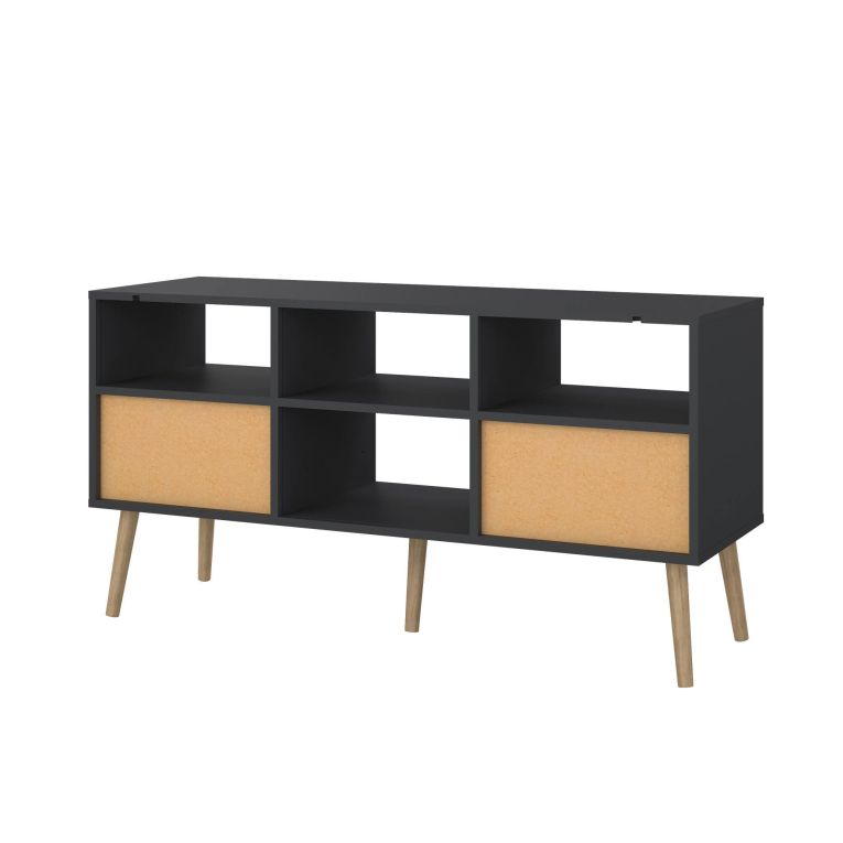 Porta TV grigio 117x39x60h cm in legno - Conte