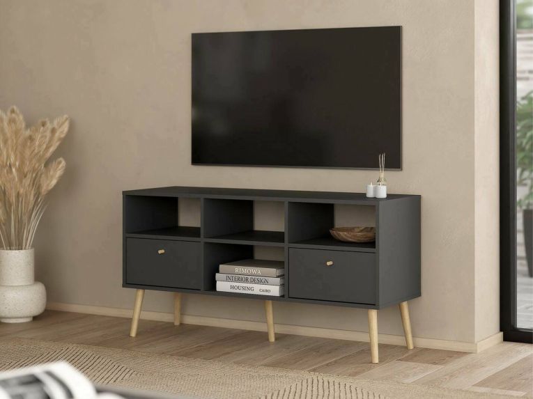 Porta TV grigio 117x39x60h cm in legno - Conte