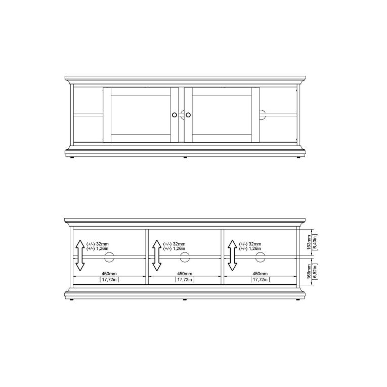 Porta TV grigio 149x41x50h cm 2 ante - Ziba