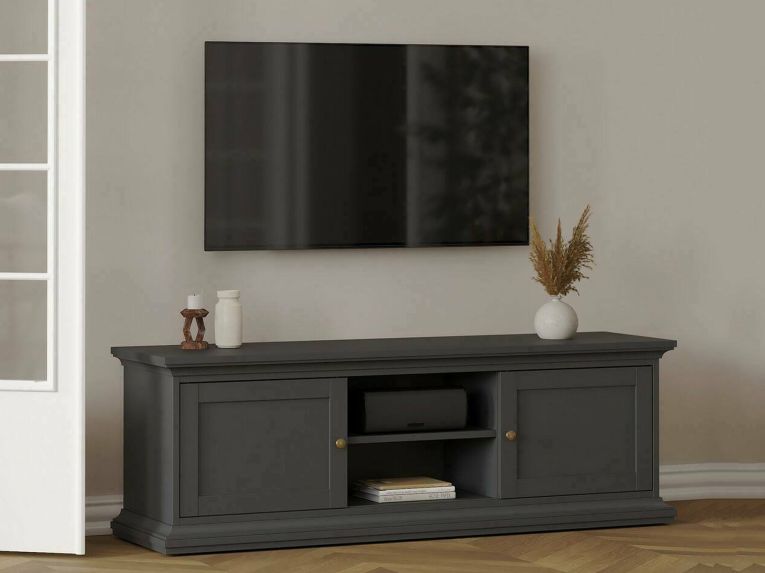 Porta TV grigio 149x41x50h cm 2 ante - Ziba