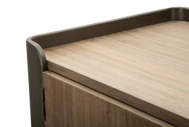 Porta TV grigio e marrone 100x42x110h cm 2 ante - Quilt
