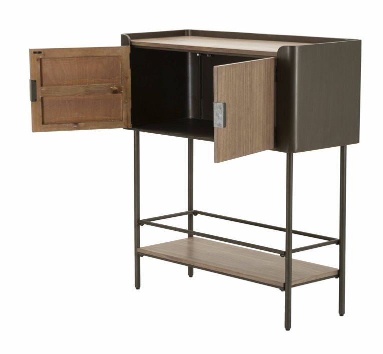 Porta TV grigio e marrone 100x42x110h cm 2 ante - Quilt