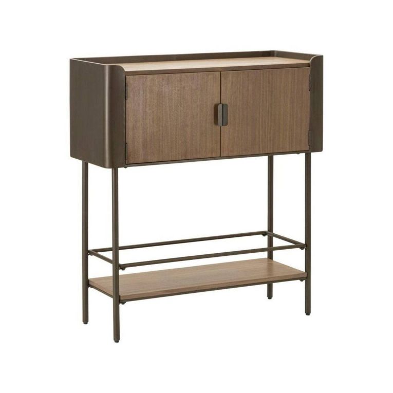 Porta TV grigio e marrone 100x42x110h cm 2 ante - Quilt