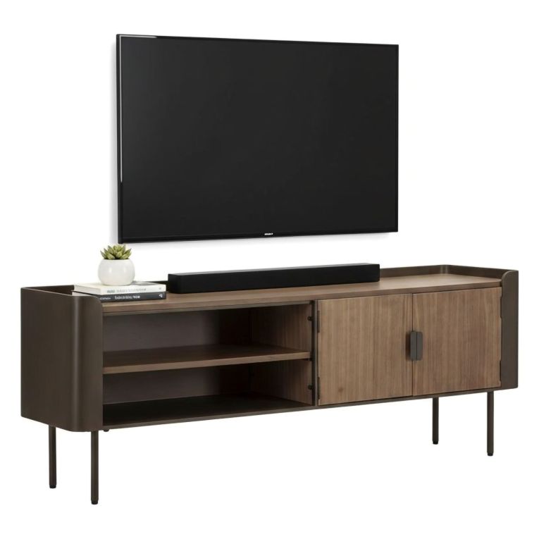 Porta TV grigio e marrone 150x42x58h cm 2 ante - Cannon
