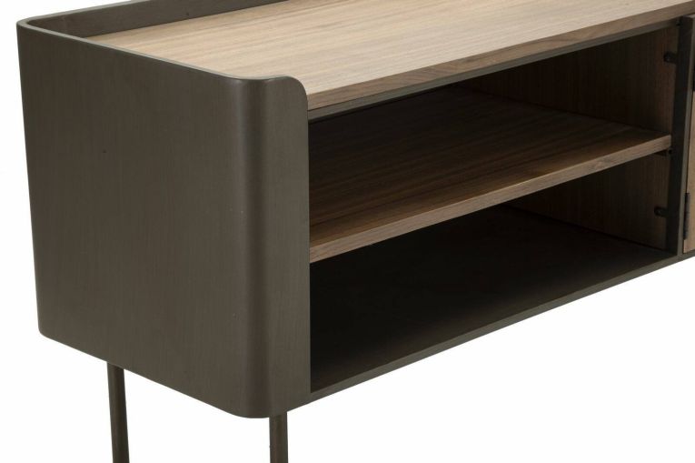 Porta TV grigio e marrone 150x42x58h cm 2 ante - Cannon
