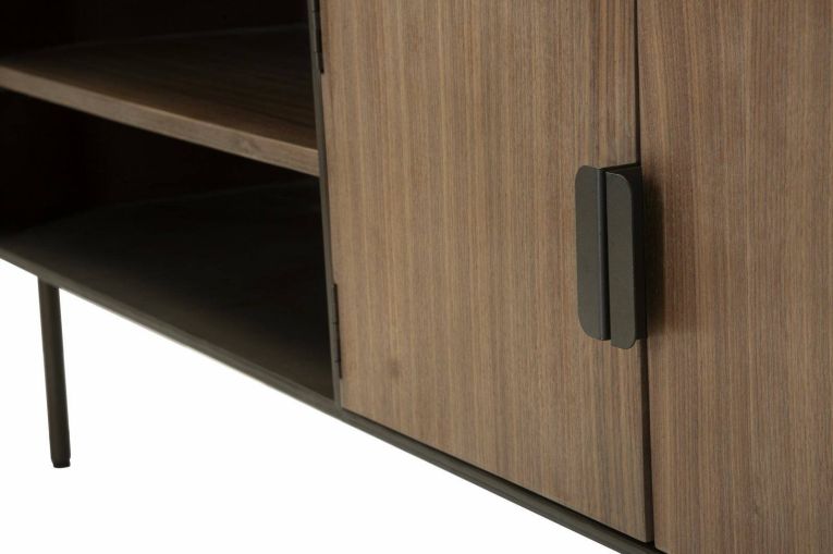 Porta TV grigio e marrone 150x42x58h cm 2 ante - Cannon