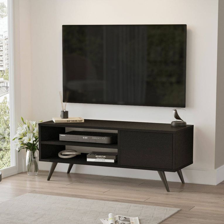Porta TV nero 110x40x44h cm in legno - HuLanqi