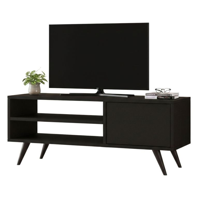 Porta TV nero 110x40x44h cm in legno - HuLanqi