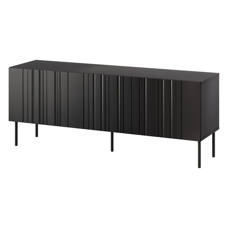 Porta TV nero 150x42x60h cm 3 ante - Frassino