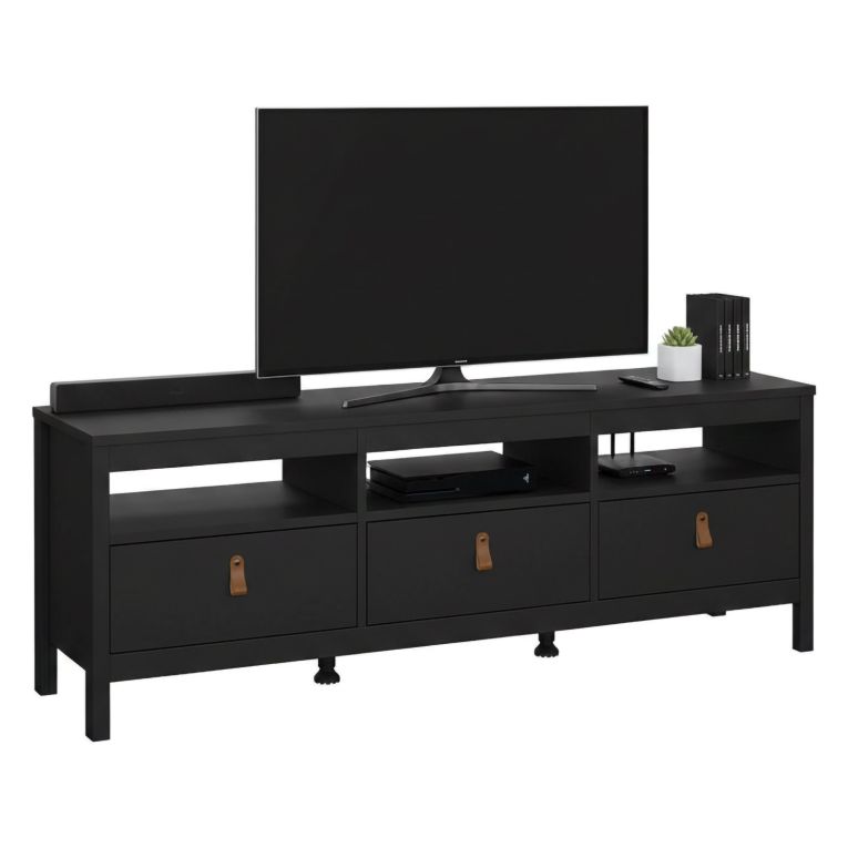 Porta TV nero 151x38x54h cm in legno - Astana