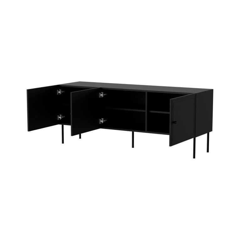 Porta TV nero 151x40x60h cm 3 ante - Sarzana