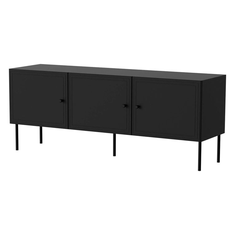 Porta TV nero 151x40x60h cm 3 ante - Sarzana