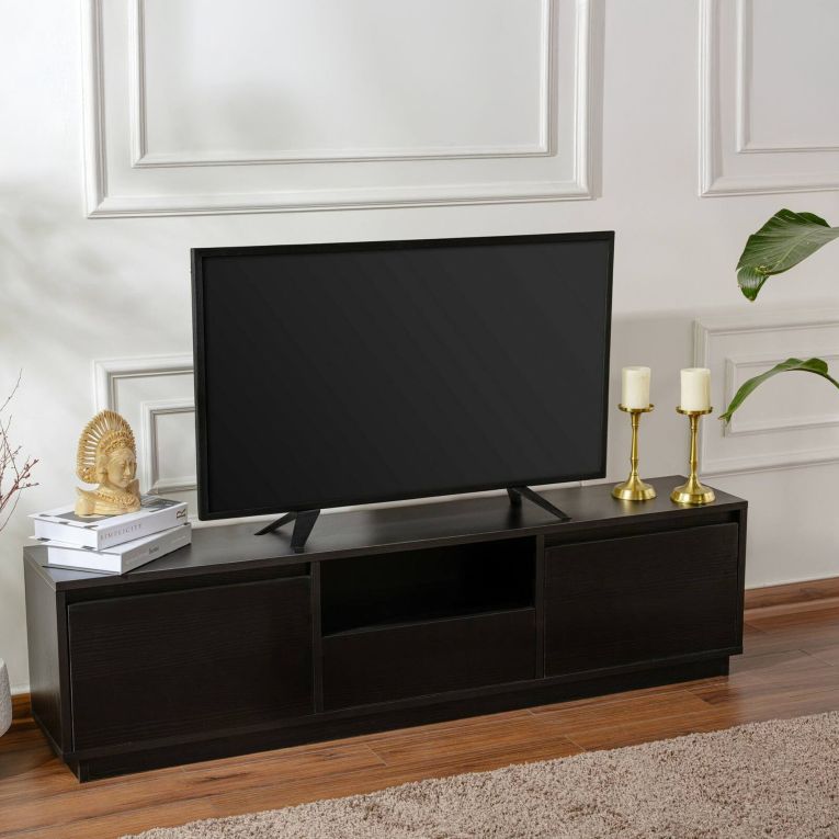 Porta TV nero 160x29x42h cm 3 ante - Morrigan