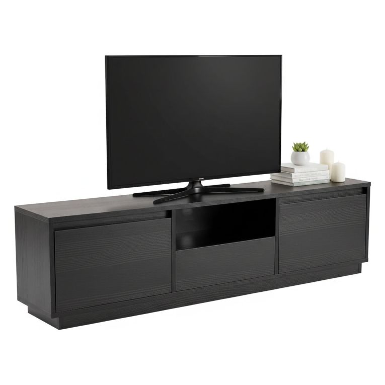 Porta TV nero 160x29x42h cm 3 ante - Morrigan