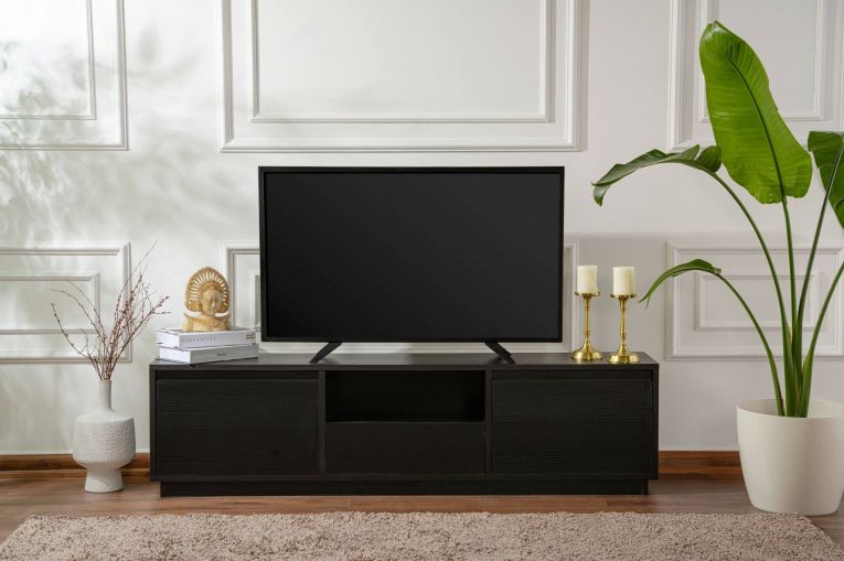 Porta TV nero 160x29x42h cm 3 ante - Morrigan