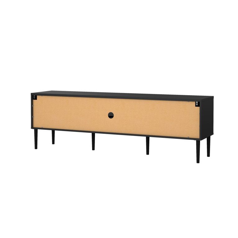 Porta TV nero 177x39x56h cm 2 ante e 1 cassetto - Anselme