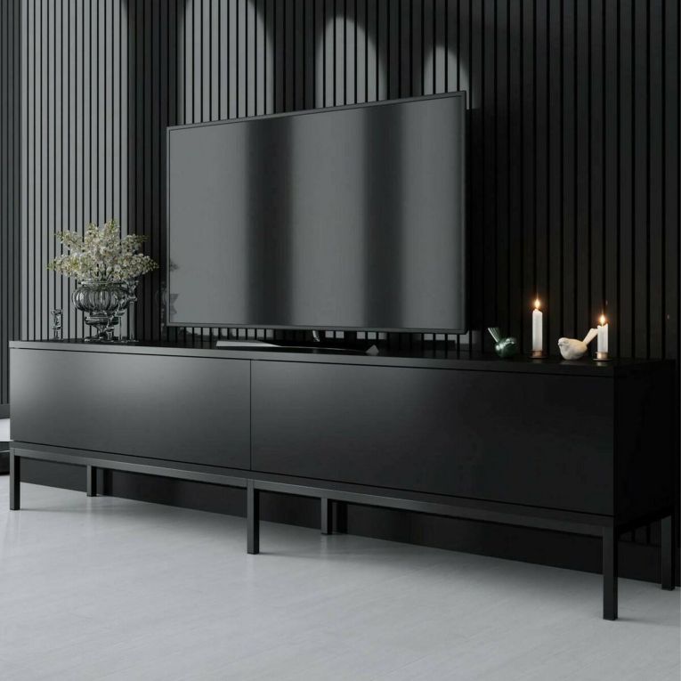 Porta TV nero 180x30x47h cm modulabile - Espero