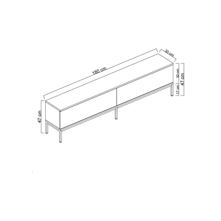 Porta TV nero 180x30x47h cm modulabile - Espero